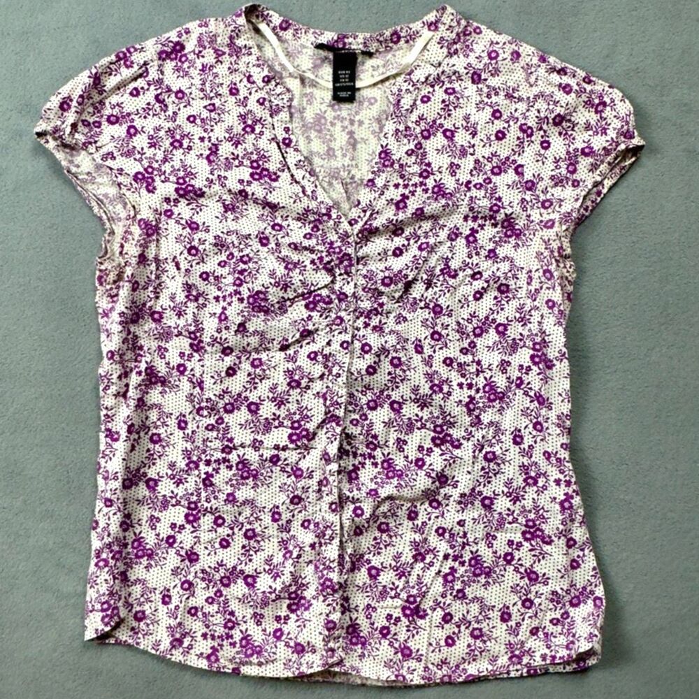 H&M Cap Sleeve Button Up Top 12
